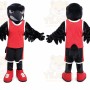 Black Bird Mascot Costume with Custom Logo