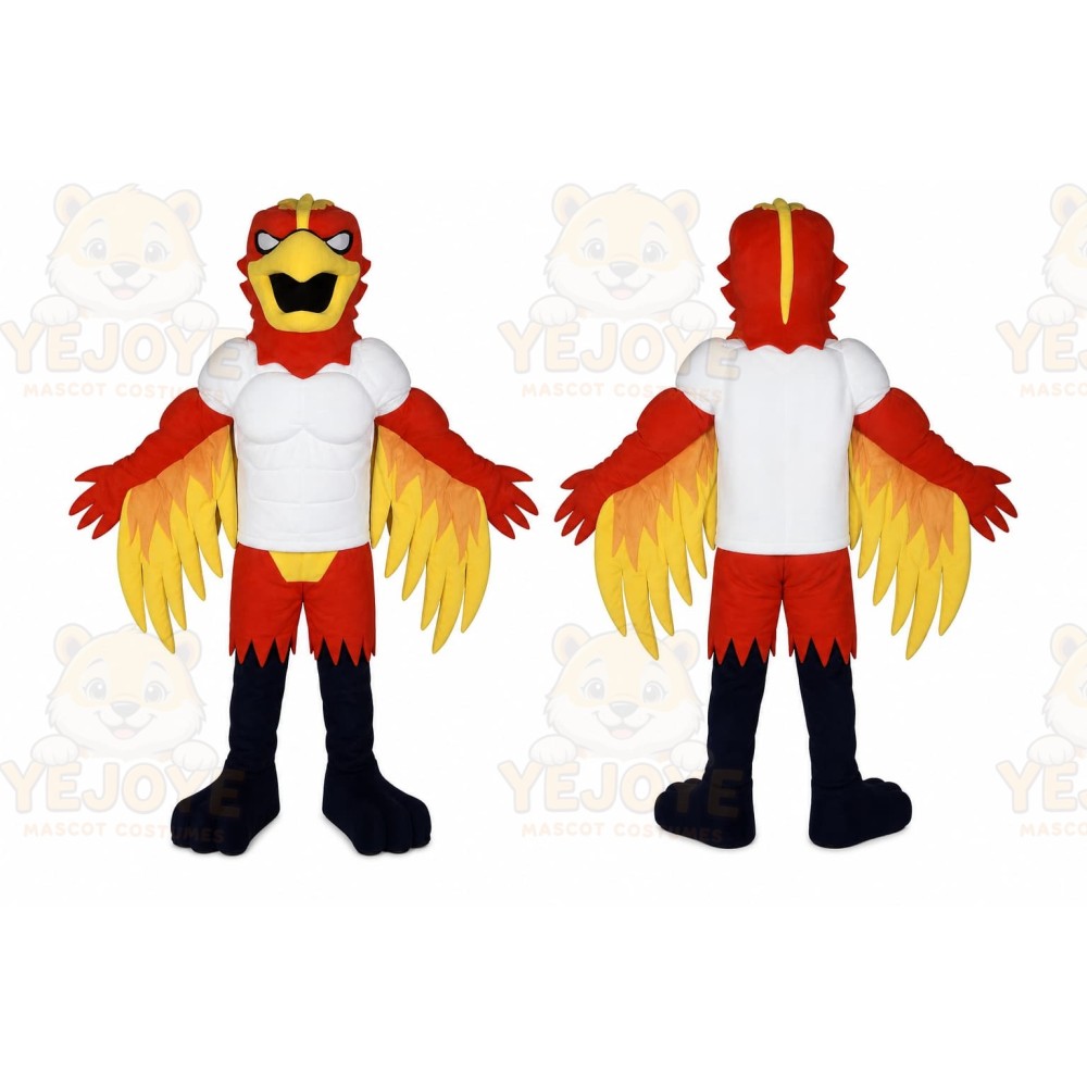 Red Bird Mascot Costume with Custom Logo