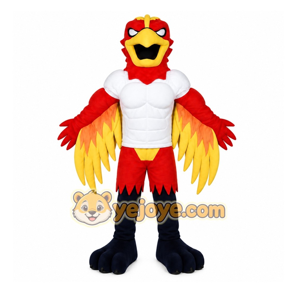 Red Bird Mascot Costume with Custom Logo