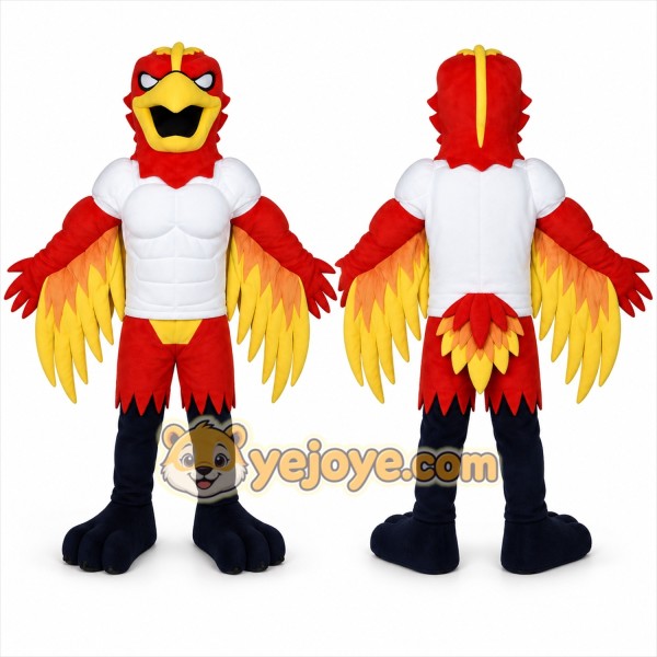 Red Bird Mascot Costume with Custom Logo