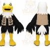 Black Eagle Mascot Costume with Custom Logo