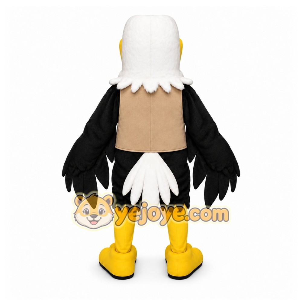 Black Eagle Mascot Costume with Custom Logo Black Eagle Mascot Costume with Custom Logo