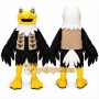 Black Eagle Mascot Costume with Custom Logo