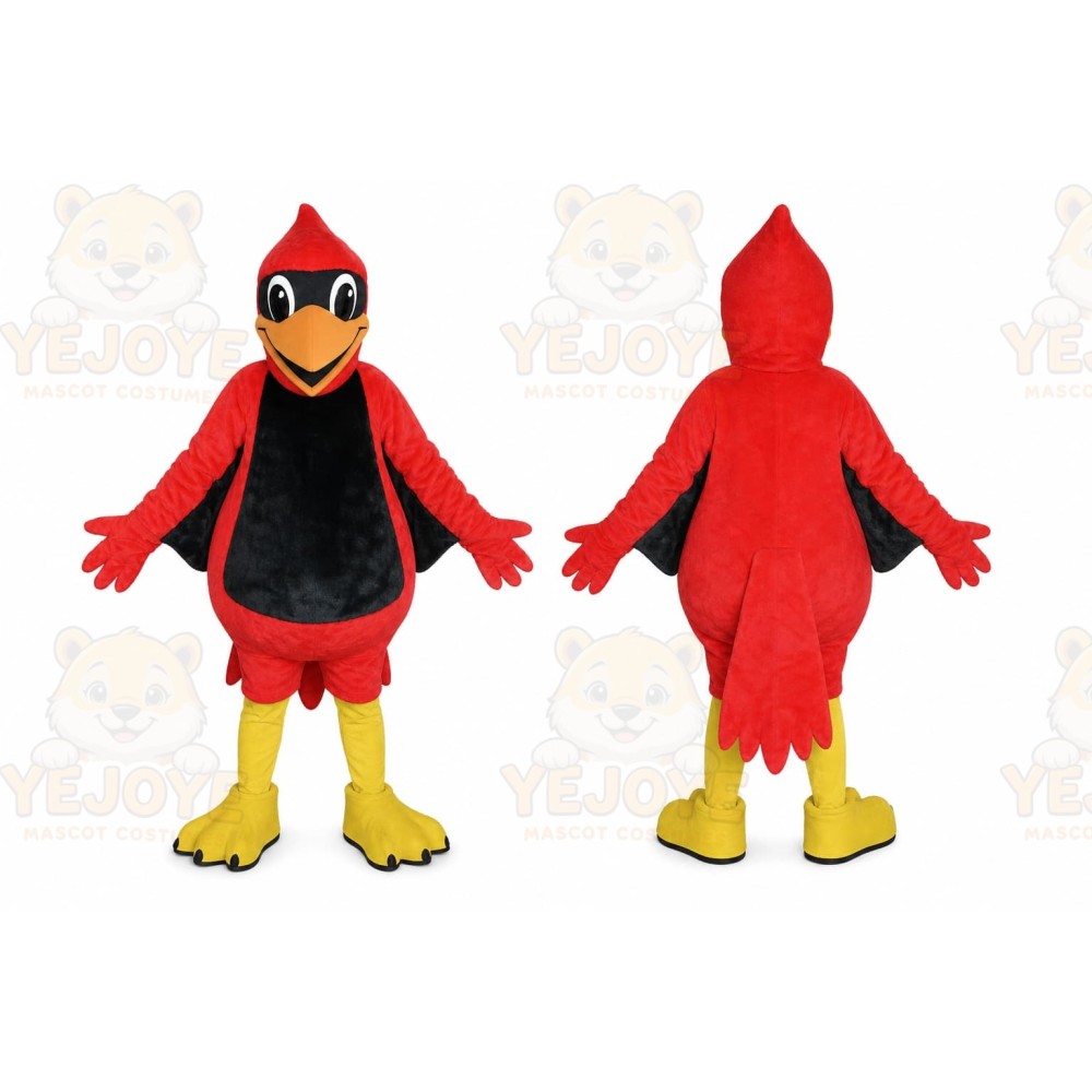 Red Bird Mascot Costume with Custom Logo