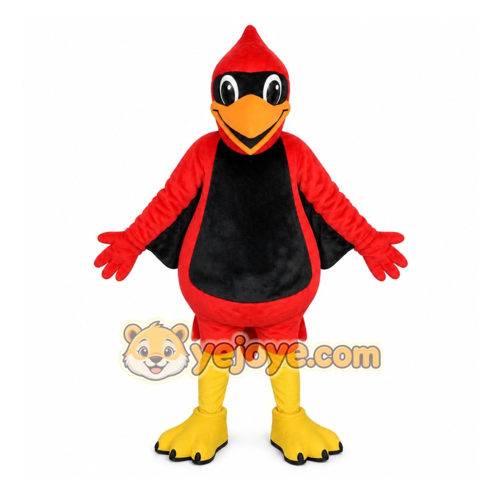 Red Bird Mascot Costume with Custom Logo