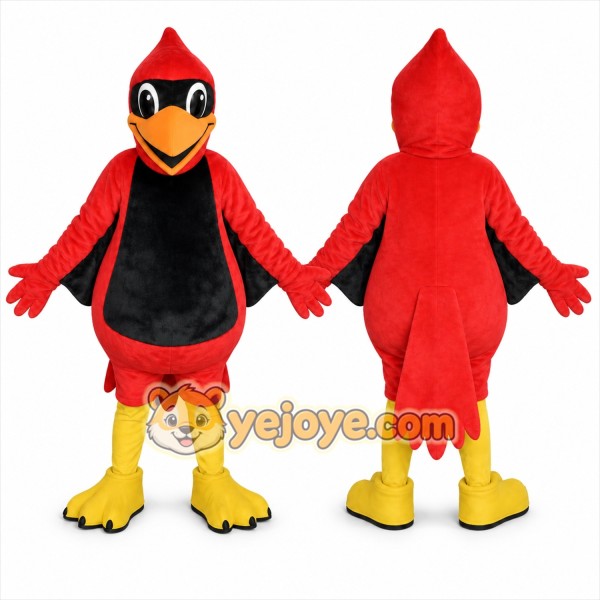 Red Bird Mascot Costume with Custom Logo