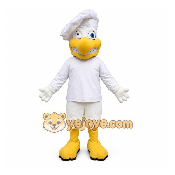 White Bird Mascot Costume with Custom Logo White Bird Mascot Costume with Custom Logo