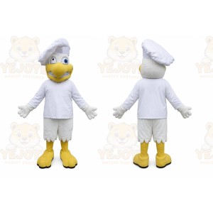 White Bird Mascot Costume with Custom Logo