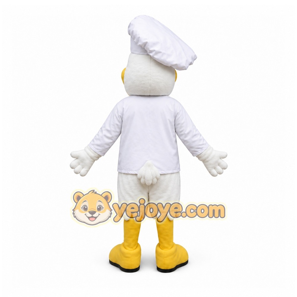 White Bird Mascot Costume with Custom Logo