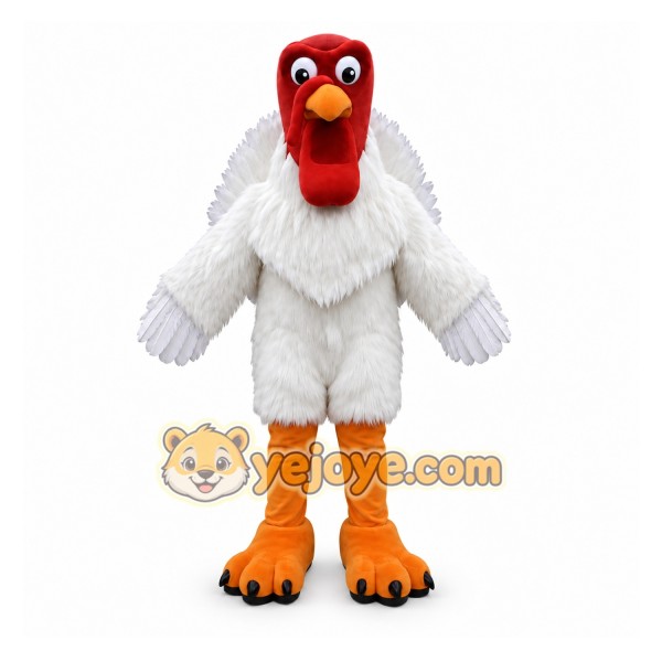White Bird Mascot Costume with Custom Logo White Bird Mascot Costume with Custom Logo