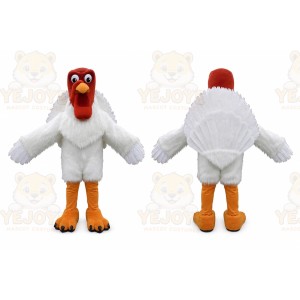 White Bird Mascot Costume with Custom Logo