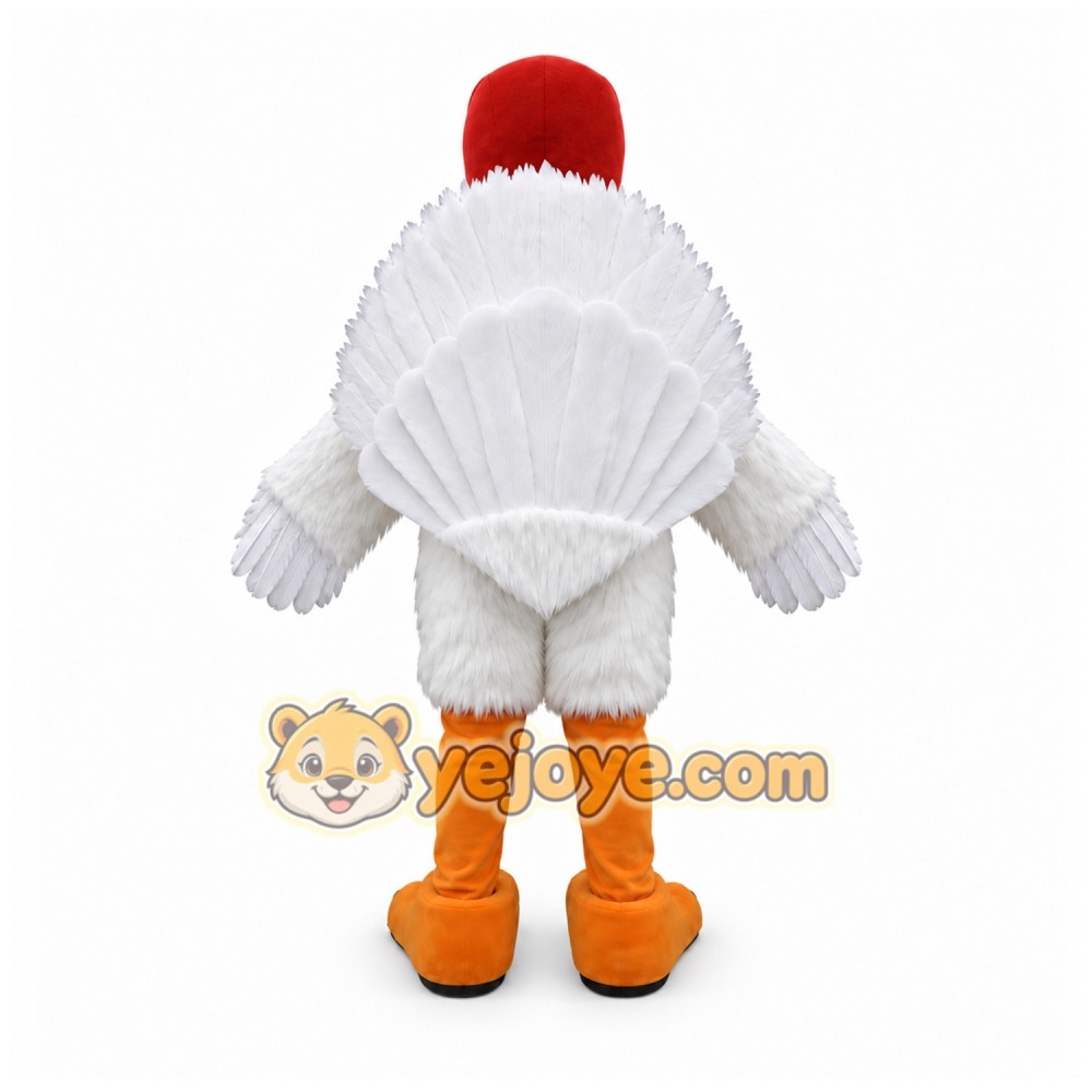 White Bird Mascot Costume with Custom Logo