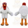 White Bird Mascot Costume with Custom Logo