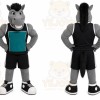 Gray Horse Mascot Costume with Custom Logo