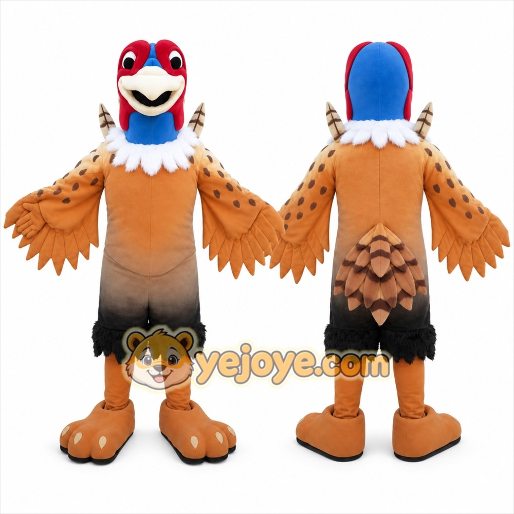 Brown Bird Mascot Costume with Custom Logo Brown Bird Mascot Costume with Custom Logo