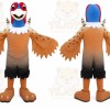 Brown Bird Mascot Costume with Custom Logo