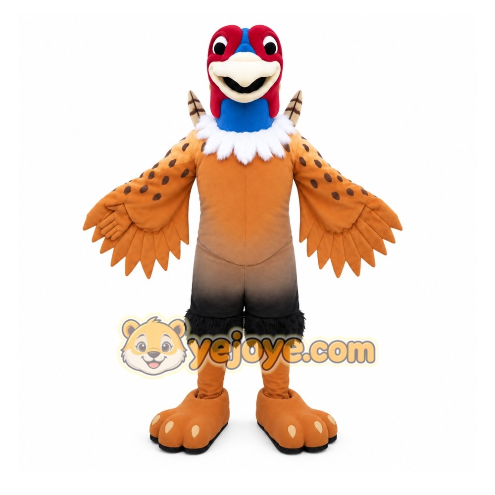 Brown Bird Mascot Costume with Custom Logo Brown Bird Mascot Costume with Custom Logo