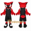 Red Owl Mascot Costume with Custom Logo