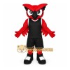 Red Owl Mascot Costume with Custom Logo
