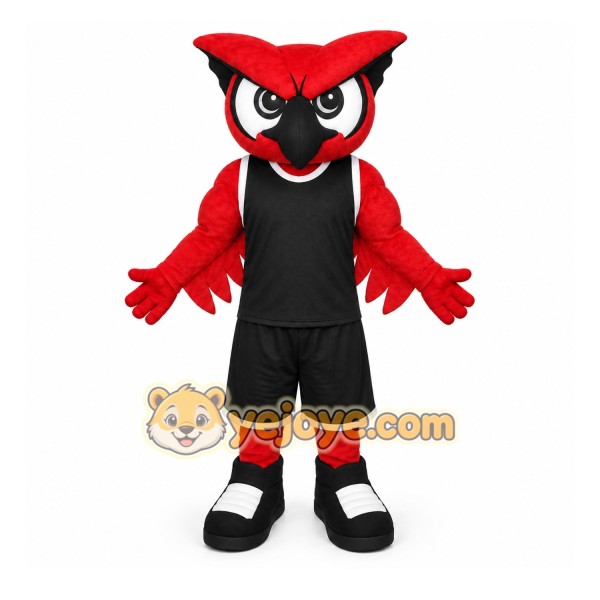 Red Owl Mascot Costume with Custom Logo Red Owl Mascot Costume with Custom Logo