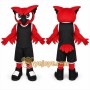 Red Owl Mascot Costume with Custom Logo