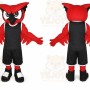 Red Owl Mascot Costume with Custom Logo