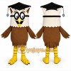 Brown Owl Mascot Costume with Custom Logo