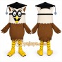 Brown Owl Mascot Costume with Custom Logo