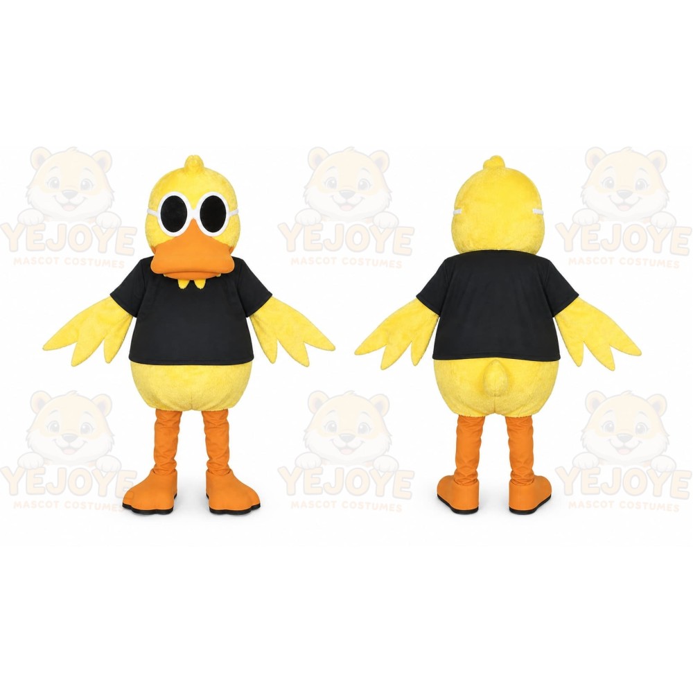 Yellow Duck Mascot Costume with Custom Logo