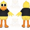 Yellow Duck Mascot Costume with Custom Logo
