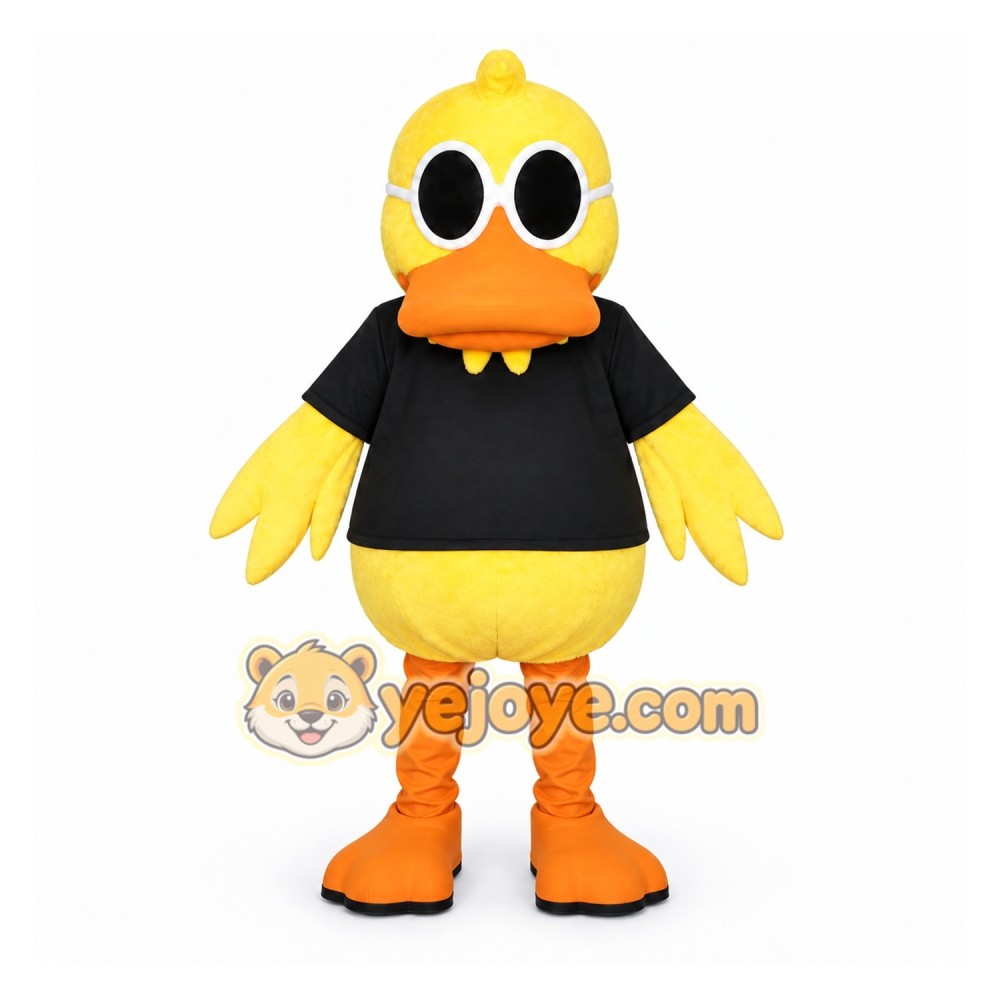 Yellow Duck Mascot Costume with Custom Logo Yellow Duck Mascot Costume with Custom Logo
