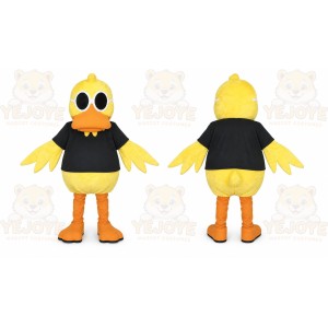 Yellow Duck Mascot Costume with Custom Logo