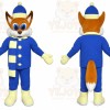 Blue Fox Mascot Costume with Custom Logo