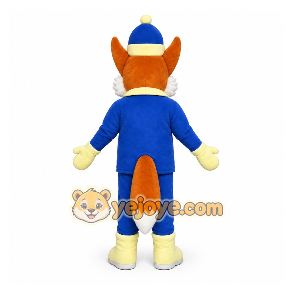 Blue Fox Mascot Costume with Custom Logo Blue Fox Mascot Costume with Custom Logo