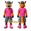 Orange Fox Mascot Costume with Custom Logo
