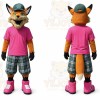 Orange Fox Mascot Costume with Custom Logo