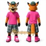 Orange Fox Mascot Costume with Custom Logo
