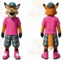 Orange Fox Mascot Costume with Custom Logo