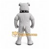Gray Bulldog Mascot Costume with Custom Logo