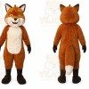 Orange Fox Mascot Costume with Custom Logo