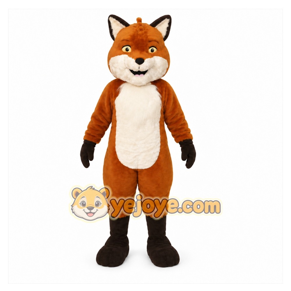 Orange Fox Mascot Costume with Custom Logo Orange Fox Mascot Costume with Custom Logo