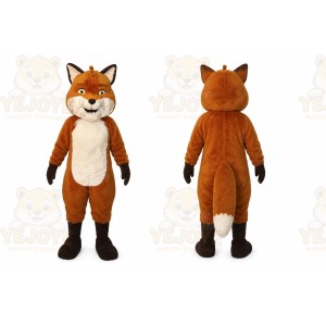 Orange Fox Mascot Costume with Custom Logo