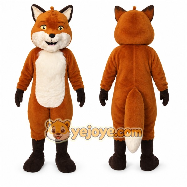 Orange Fox Mascot Costume with Custom Logo