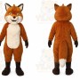 Orange Fox Mascot Costume with Custom Logo
