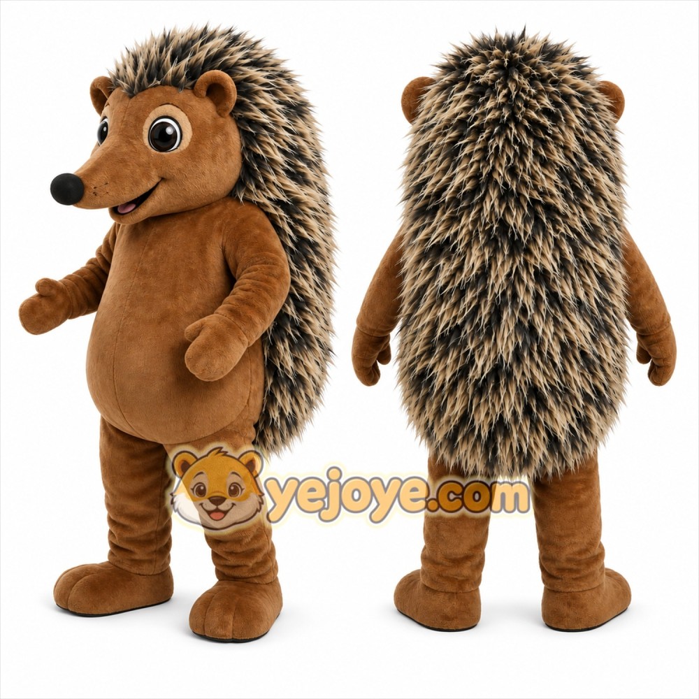 Brown Hedgehog Mascot Costume with Custom Logo Brown Hedgehog Mascot Costume with Custom Logo