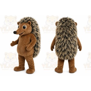 Brown Hedgehog Mascot Costume with Custom Logo