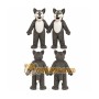 Gray Wolf Mascot Costume with Custom Logo