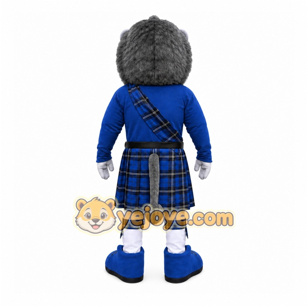 Blue Lion Mascot Costume with Custom Logo Blue Lion Mascot Costume with Custom Logo