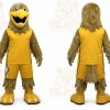Yellow Eagle Mascot Costume with Custom Logo