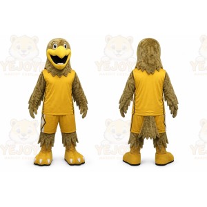 Yellow Eagle Mascot Costume with Custom Logo